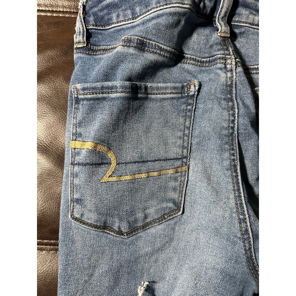 American Eagle Next Level Stretch Women's Distressed Hi Rise Jegging Sz 6 Short - Picture 10 of 12